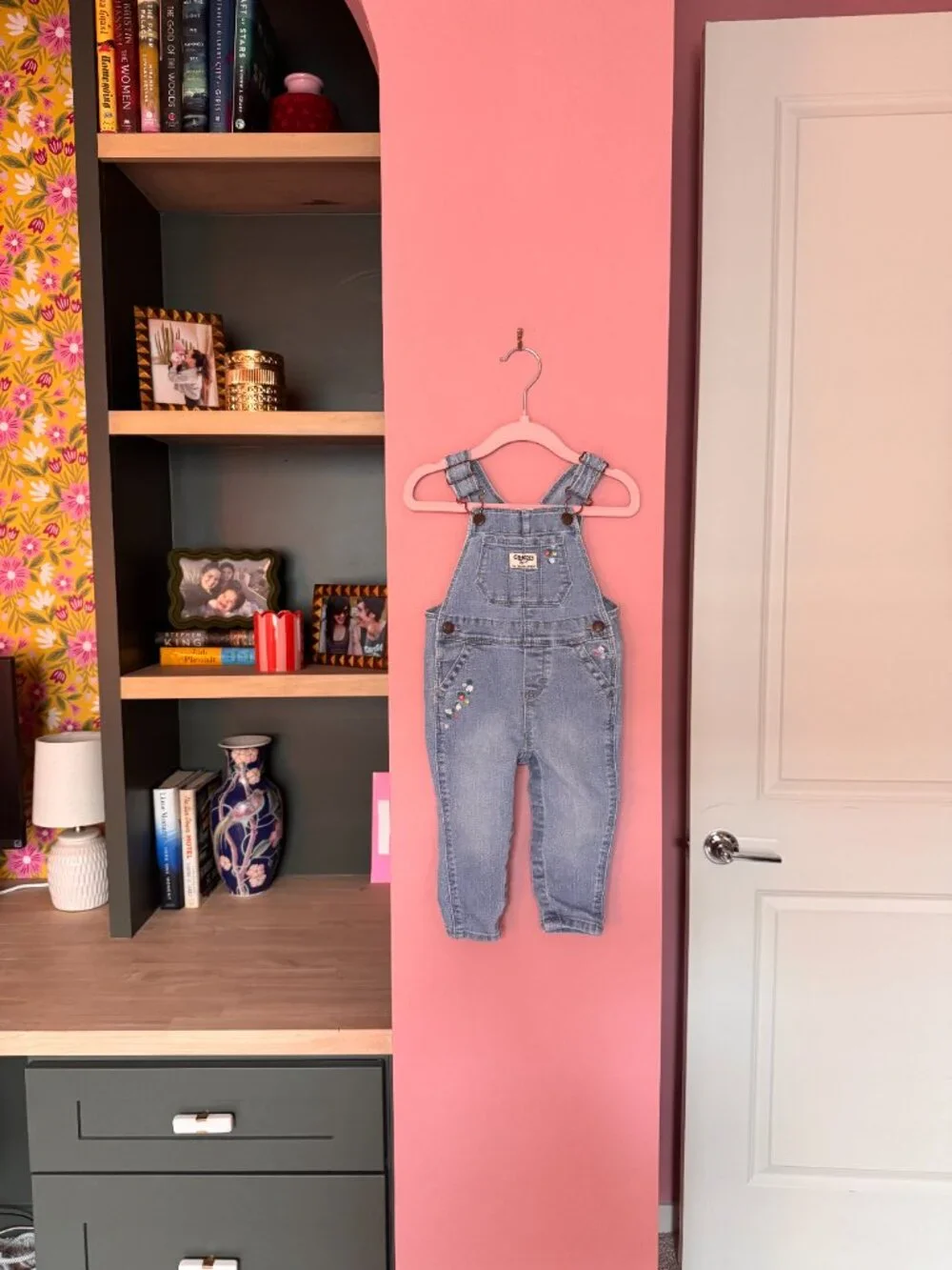 OshKosh embroidered denim overalls toddler girl (12M)